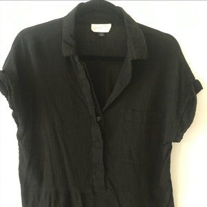 Universal Thread | Black Collared Mini-peplum top